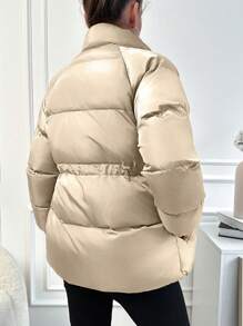 EURMUSE 抽繩腰立領襯墊夾克