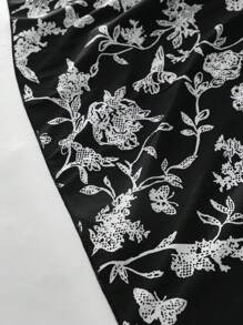 Mulvari Plus Size Floral Printed Layered Summer Casual Skirt Fall Cloth For Women - Multicolor - View 5