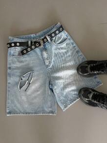 DAZY Quần short denim Bermuda thường ngày có túi dành cho nữ Quần short denim - Rửa trung bình - Xem 7