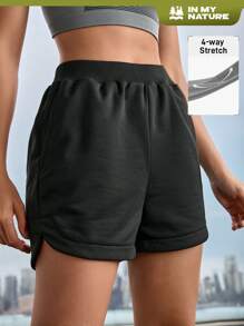 In My Nature Einfache lose Damen Shorts Einfarbig