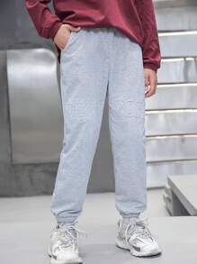 Pantalones cortos deportivos de impresión de letras 3D para niños preadolescentes