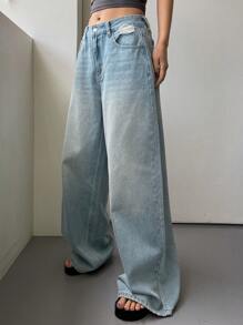 DAZY Women's Loose Fit Wide Leg Jeans With Pockets, Perfect For Daily Wear And Travel,Baggy Jeans - Light Wash - View 6