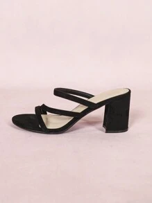 CUCCOO CURVES Women Fashionable And Sexy Round Toe High Heel Sandals With Straps Halloween Christmas Fall - Black - View 6