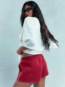 MISSGUIDED Oversized Crop T-Shirt With Print - White - View 2