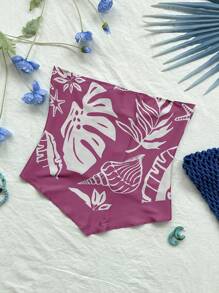 Soleia Bandana Print Back-Tie Bustier Top - Hot Pink - View 3