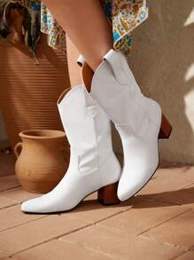 Styleloop Ladies' Solid Color High Heel Fashion Boots Suitable For Daily Wear Fall