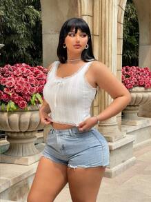 Flirla Große Größen, Spitze, lässig, Sommer, ärmellos, Strickweste