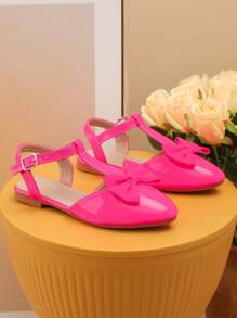 Fille Chaussures plates à brides à nœud papillon à bout pointu pour la fête