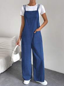 Chiquease Women's Casual Jumpsuit With Adjustable Straps, Suitable For Office, School, And All Seasons - Blue - View 7