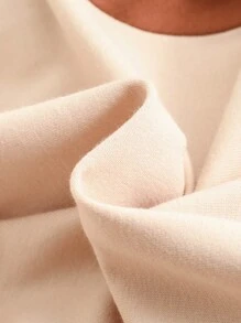 Cozy Pixies Baby Boy's Color Block Short Sleeve Hooded Pullover And Casual Shorts Set With Front Pocket - Apricot - View 6