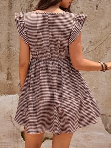 Cheriluna Maternity Maternity Plaid Printed Simple Daily Dress