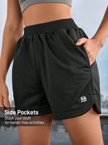In My Nature Einfache lose Damen Shorts Einfarbig