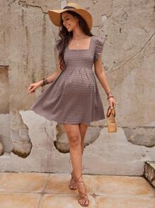 Cheriluna Maternity Maternity Plaid Printed Simple Daily Dress