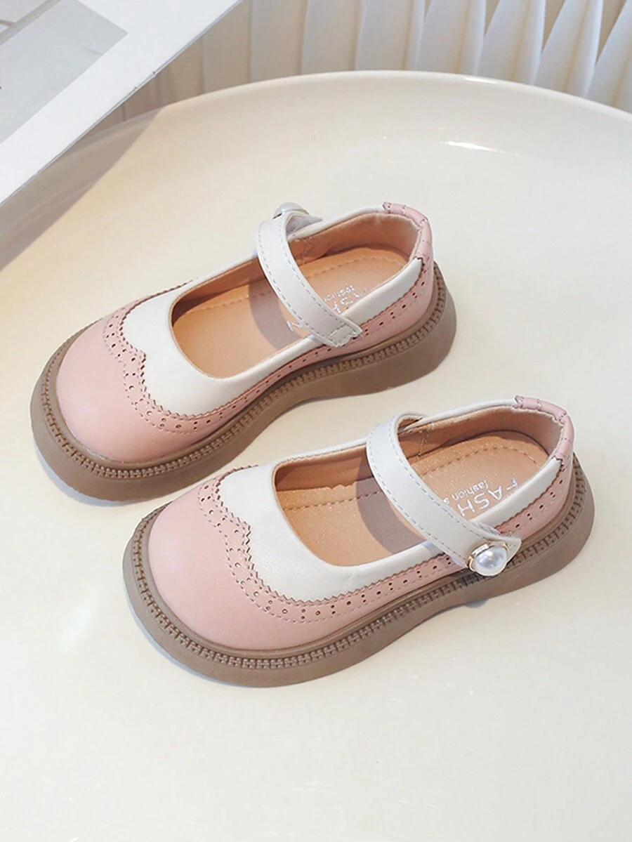 Giày Đế Mềm Mary Jane Bé Gái 2024 Xuân Thu Giày Đế Bằng Mới Cho Trẻ Trung Và Lớn, Giày Biểu Diễn Phong Cách Công Chúa - Hồng - Xem 1