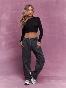 MISSGUIDED Textured Quần skinny Áo - màu đen - Xem 5