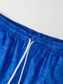 ROMWE MEN Street Life Shorts tejidos con eslogan impreso para hombres, adecuados para uso diario en primavera y verano - Multicolor - Ver 5