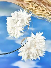 SHEIN SXY pendientes de aro grandes y de moda para mujer de unicolor y llamativos - Beis - Ver 7