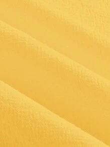 SHEIN EZwear Summer Casual V-Neck Spaghetti Strap Swing Dress For Vacation - Yellow - View 7