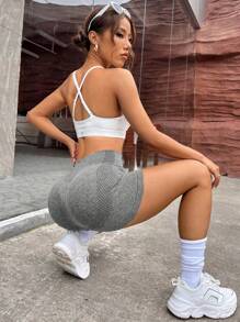 SHEIN Sport Studio 3pcs Solid Color High Waisted Seamless Tummy Control Athletic ShortsWomen Sweat Short, Gym Short, Biker Short