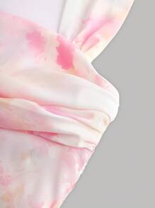 SHEIN Girlism Tween Girl Elegant Halter Neck Backless Top & Floral Print Skirt Two-Piece Set - Pink - View 5