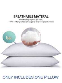 1入組3D纖維床墊枕頭，五星級酒店收藏枕頭，適用於背部，肚子或側身睡眠者