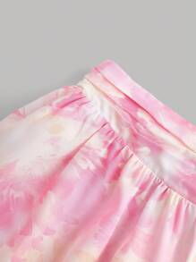 SHEIN Girlism Tween Girl Elegant Halter Neck Backless Top & Floral Print Skirt Two-Piece Set - Pink - View 9