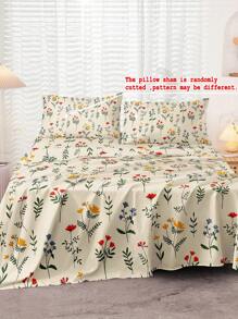 Juego de ropa de cama de 4 piezas con sábana estampada - Multicolor - Ver 10