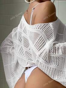 Boho Chic Sheer Knit Cover-Up – Effortless Beach Vibes