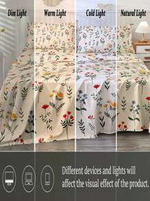 Juego de ropa de cama de 4 piezas con sábana estampada - Multicolor - Ver 6