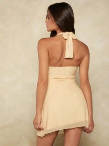 Forever 21 夏季夏威夷服饰舞会礼服 - 杏色 - 查看 2