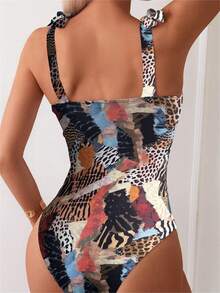 SHEIN Swim Women's One-Piece Printed Swimsuit (Random Design) - Multicolor - View 2
