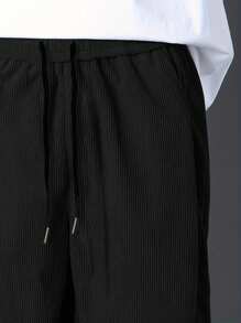 Manfinity Hypemode Pantalones de chándal informales para hombres con cordón en la cintura y detalles de parches
