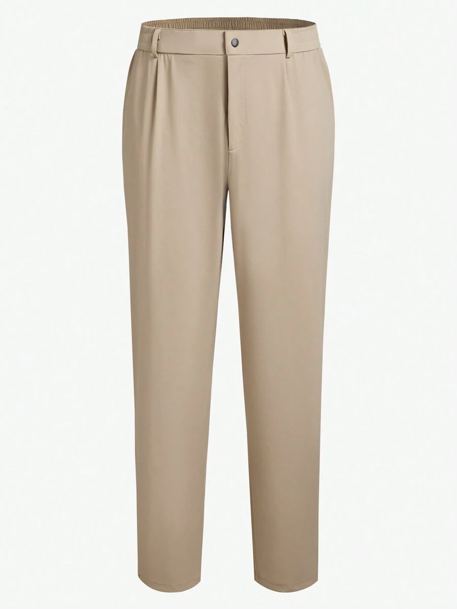 AKNOTIC Business Casual Pantalones de traje tejidos estilo 'Old Money' para hombre - Gris - Ver 1