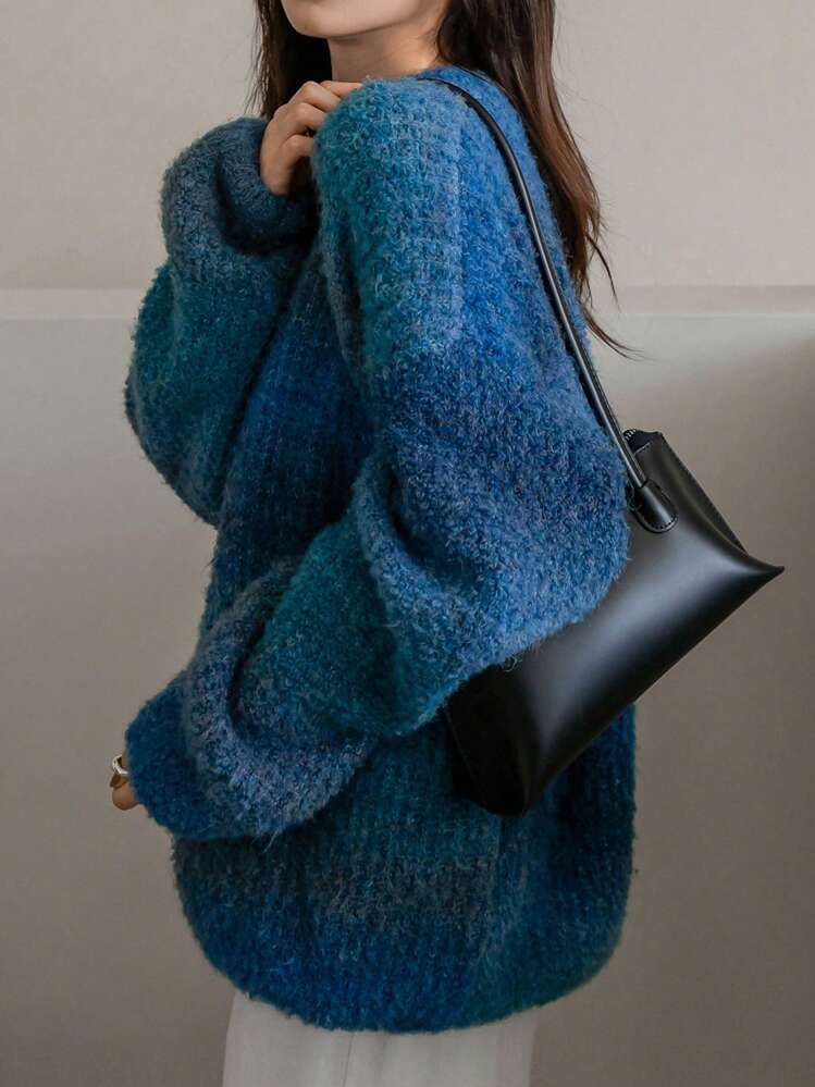 DAZY 1個 1/4ジッパー ドロップショルダー セーター Dazy-Less オンブレ ドロップショルダー セーター 長袖トップス