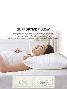 1入組3D纖維床墊枕頭，五星級酒店收藏枕頭，適用於背部，肚子或側身睡眠者