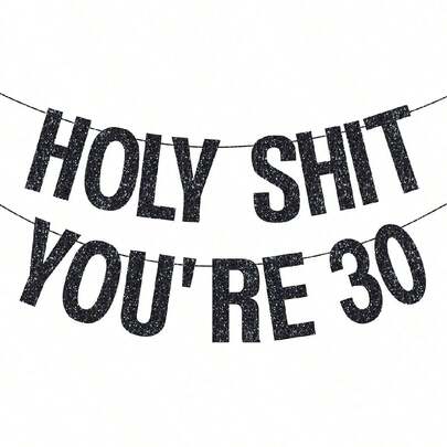 1 Set 30th 40th 50th 60th 70th Birthday Decorations For Women Men Gold DIY String Glitter Birthday Party Decor Sign Funny Banner 30th Bday Party Supplies Holy You're 30 Birthday Banner Party Decoration,Christmas