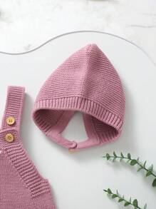 Bộ áo liền quần đan đơn giản hàng ngày cho bé gái - Hồng - Xem 3