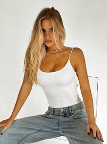 SHEIN BAE Solid Criss Cross Backless Cami Top
