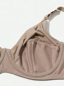 حمالة صدر نسائية مريحة بلون سادة مطاطية و سلك داخلي نحيفة للغاية , لباس يومي للمقاسات الكبيرة