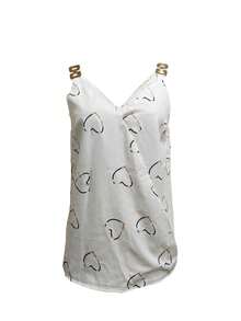Women's Summer Heart Print Cami Top With Foil Print