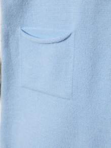 Newborn Knitted Sweater Triangle Bodysuit Romper - Blue - View 3