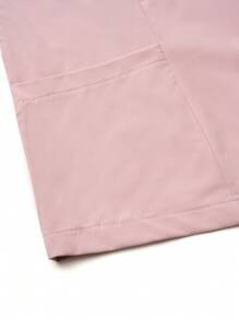SHEIN TaskFit 純色短袖上衣＆褲子護理制服，護士服套裝 - 粉色 - 查看 7