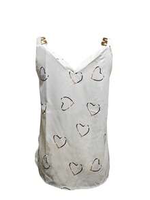Women's Summer Heart Print Cami Top With Foil Print