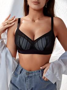 SHEIN Sujetador simple diario para mujer, lencería