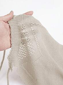 Chiquease Top de punto calado para mujer, ideal para vacaciones - Albaricoque - Ver 6