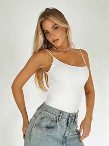 SHEIN BAE Solid Criss Cross Backless Cami Top