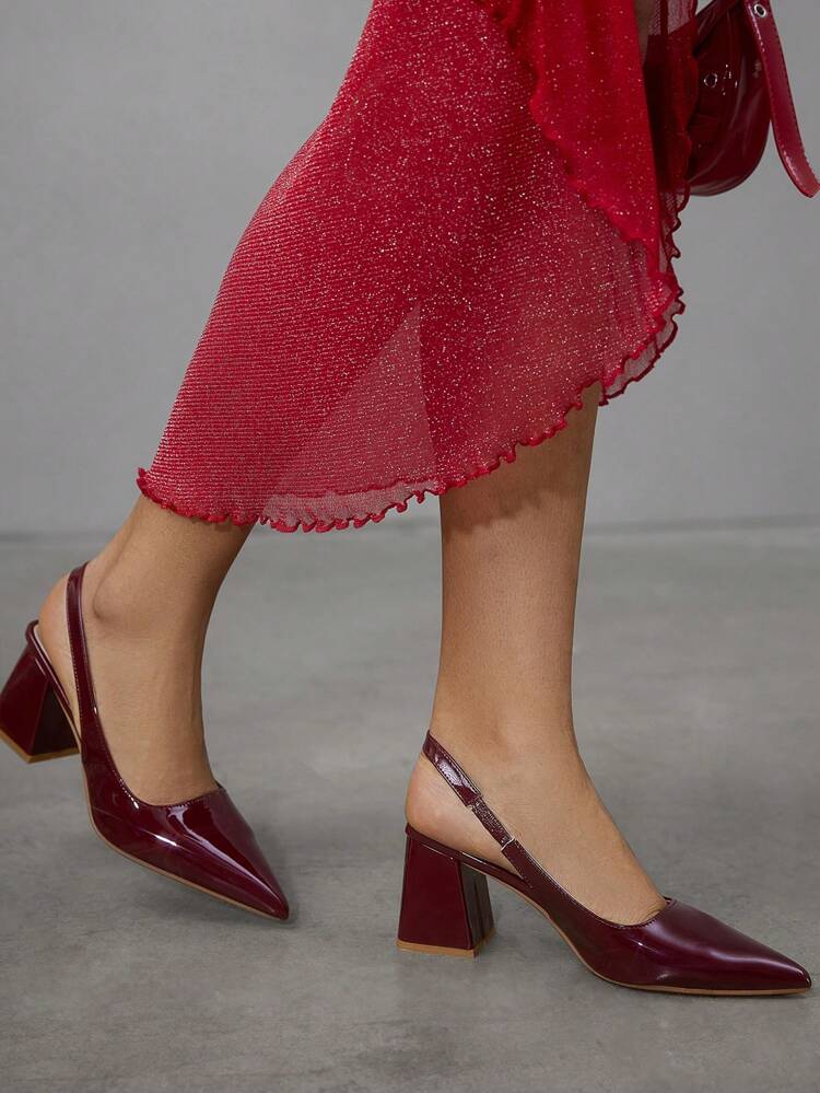 CUCCOO BIZCHIC High-Heeled Shoes Suitable For Daily Outfits Elegant Basics Business Casual Business Chic BURGUNDY Heels Spring Shoes Spring Break Easter For Christmas Spring Shoes
