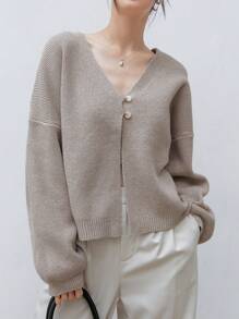 Dazy-Less كارديجان أمامي بأزرار، أكمام طويلة، ملابس خريفية كاجوال للعمل، بليزر للسيدات