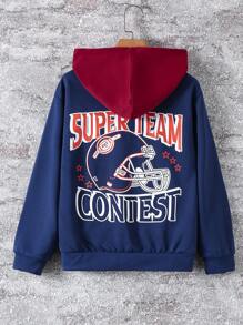 Sweatshirt met capuchon voor jongens, warm voor herfst en winter