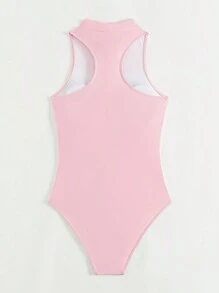 SHEIN Swim Women's One-Piece SUNNER Summer Swimsuit - Pink - View 2